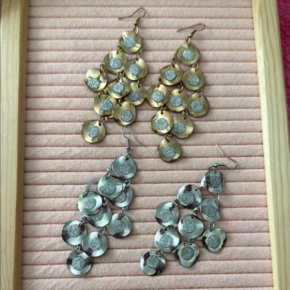 Vintage Gold and Silver Chandelier Earrings